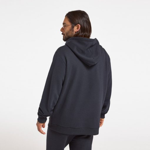Unisex Merino Blend Hoodie - True Black - Image 2