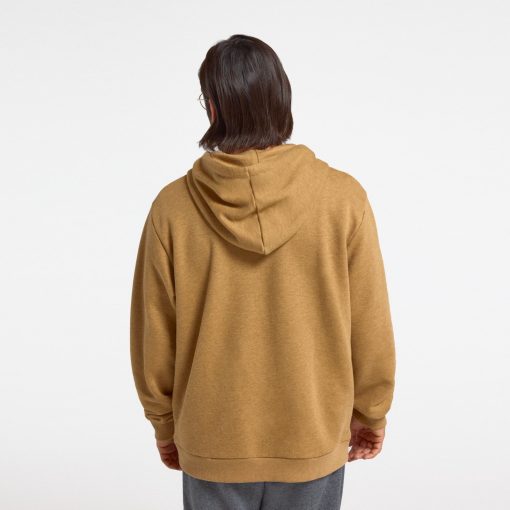 Unisex Merino Blend Hoodie - Stony Beige Heather - Image 4