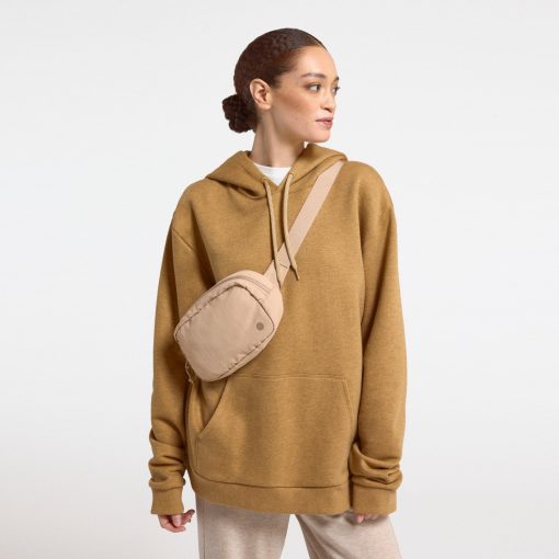 Unisex Merino Blend Hoodie - Stony Beige Heather - Image 6