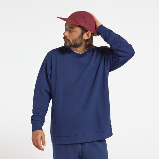 Men's Merino Blend Sweatshirt - Deep Navy
