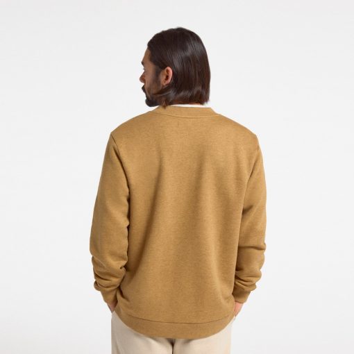 Men's Merino Blend Sweatshirt - Stony Beige Heather - Image 2