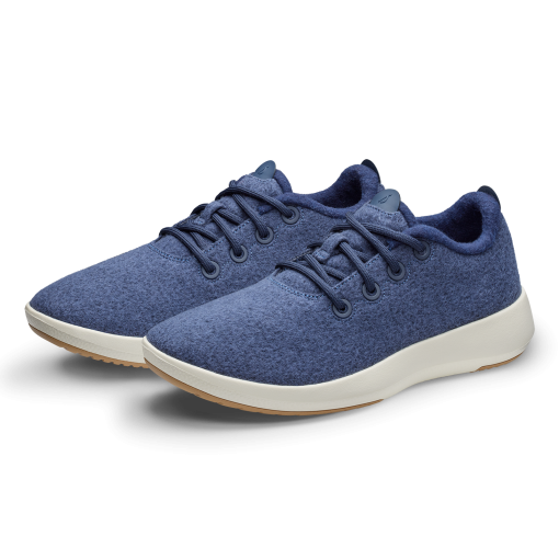 Men's Wool Runner Mizzles - Hazy Indigo (Natural White Sole) - Image 7