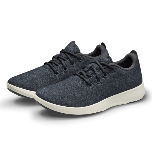 Men's Wool Runner Mizzles - Natural Black (Natural White Sole) - Image 7