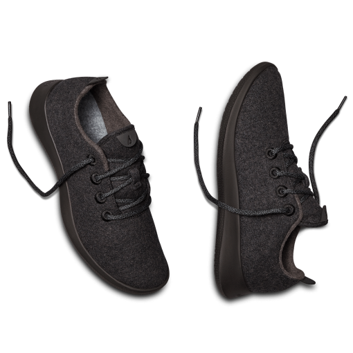 Women's Wool Runners - Natural Black (Black Sole) - Image 7