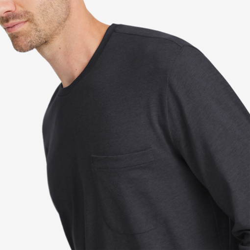 Men's Soft Merino Long Sleeve Tee - Natural Black - Image 2