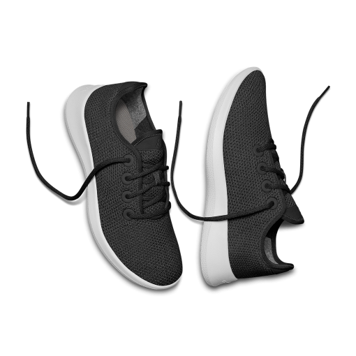 Men's Tree Runners - Jet Black (White Sole) - Image 6